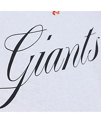 Mitchell & Ness Women's Heather Gray San Francisco Giants Script Cropped Boxy T-Shirt