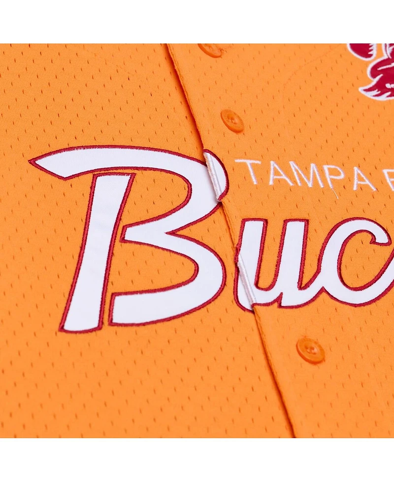 Mitchell & Ness Men's Orange Tampa Bay Buccaneers Head Coach Mesh Full-Button Fashion Jersey