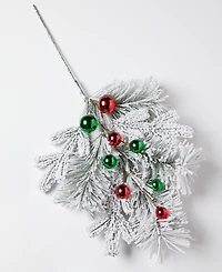 Holiday Lane Christmas Cheer Leaves with Ornaments Pick, Macy's Exclusive