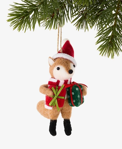 Holiday Lane Christmas Cheer Felt Fox Ornament, Macy's Exclusive