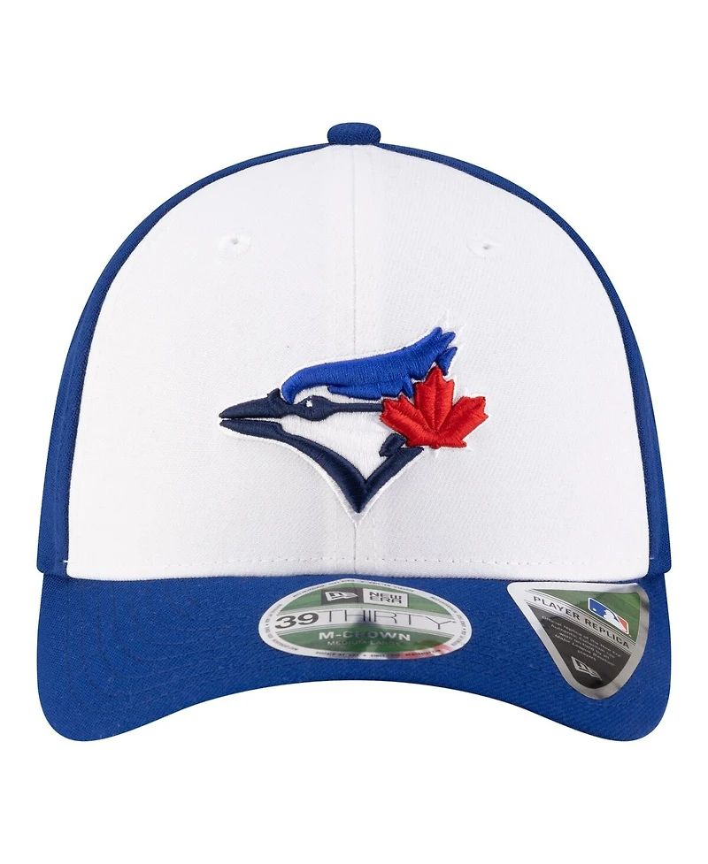 New Era Men's White/Royal Toronto Blue Jays Player Replica 39THIRTY M-Crown Flex Hat