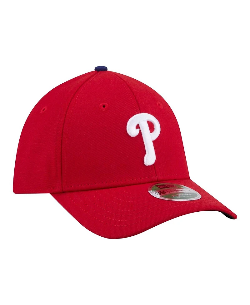 New Era Men's Red Philadelphia Phillies Player Replica 39THIRTY M-Crown Flex Hat