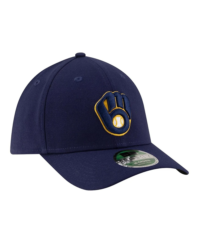 New Era Men's Navy Milwaukee Brewers Player Replica 39THIRTY M-Crown Flex Hat