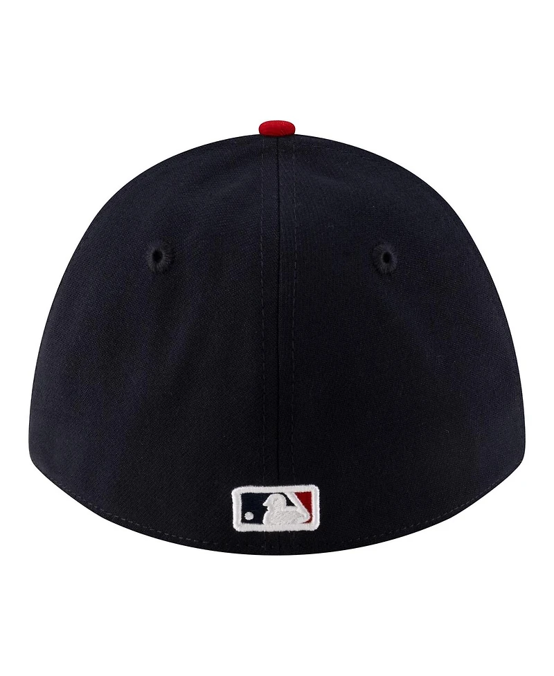New Era Men's Navy Cleveland Guardians Player Replica 39THIRTY M-Crown Flex Hat