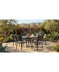 Mondawe 2-Piece Outdoor Dining Chair Set, Heavy-Duty Iron Frame with E-Coating, All-Weather Patio Chairs, Sandstone