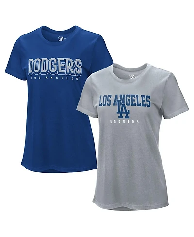G-iii 4Her by Carl Banks Women's Royal/Heather Gray Los Angeles Dodgers Two T-Shirt Combo Pack