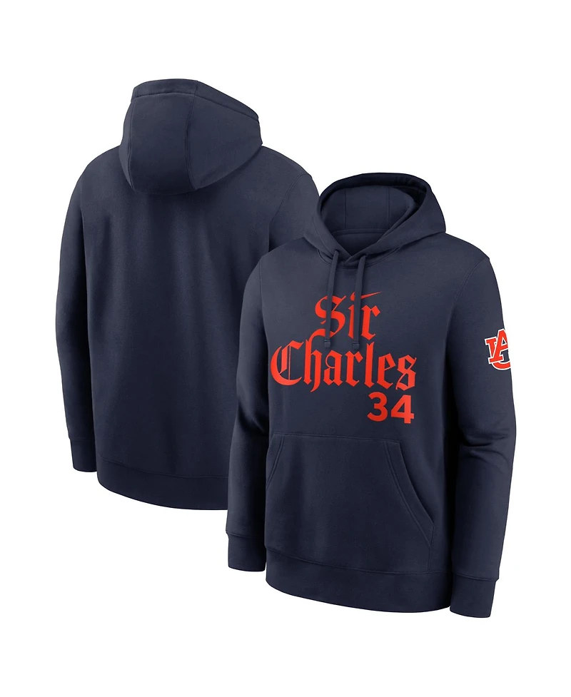 Nike Men's Charles Barkley Navy Auburn Tigers Name Number Club Fleece Hoodie