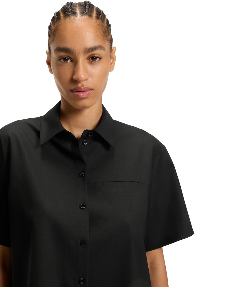 Boss by Hugo Women's Virgin Wool Regular-Fit Blouse