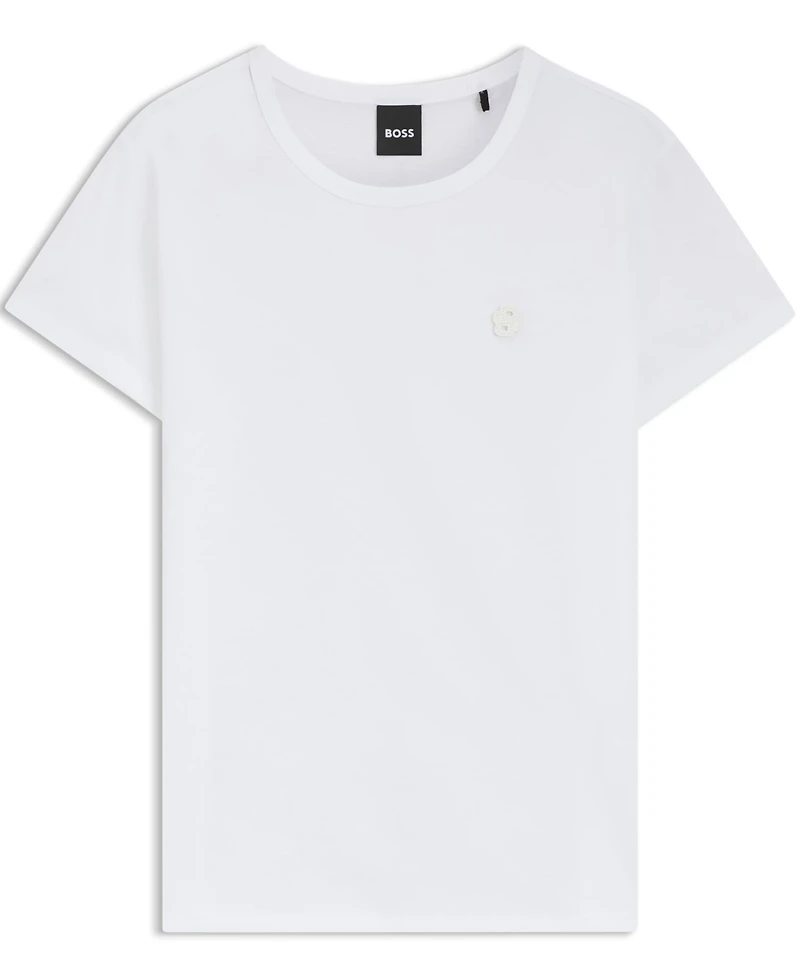 Boss by Hugo Women's Slim-Fit Mercerized-Cotton Monogram T-Shirt