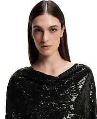 Boss by Hugo Women's Draped-Neckline Sequin Dress