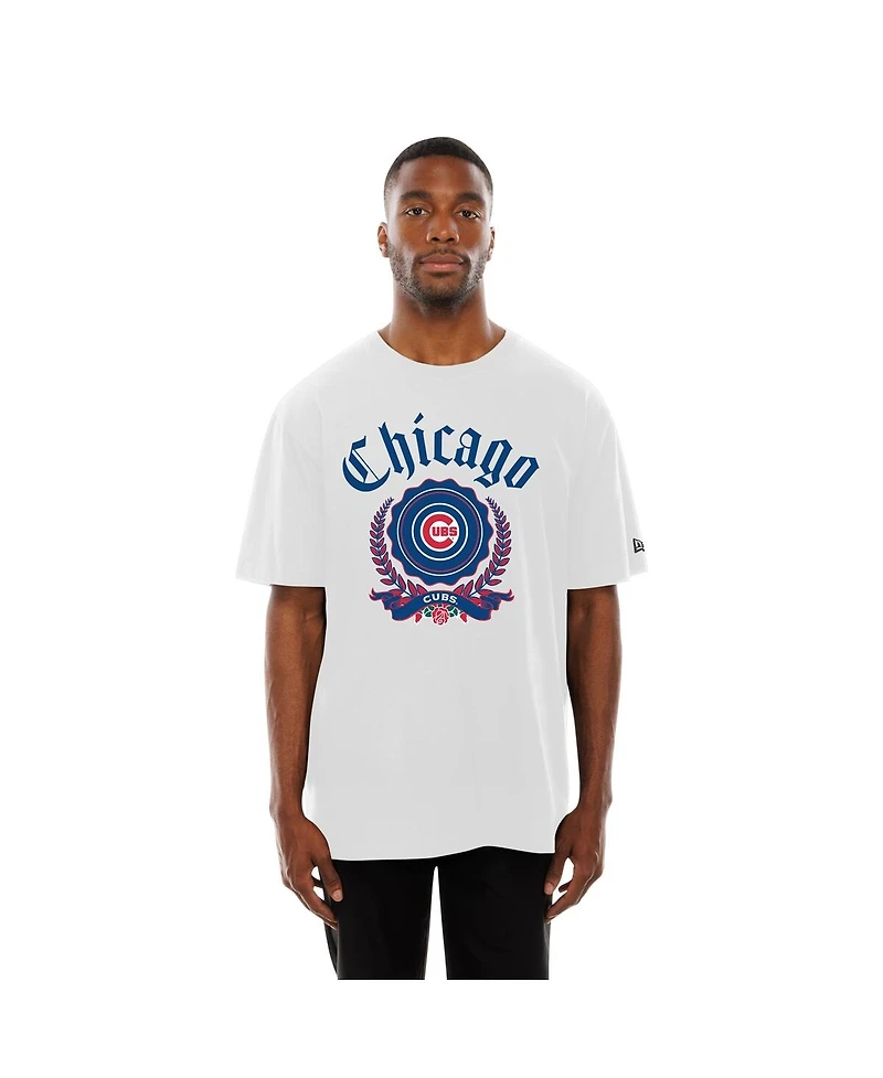 New Era Men's White Chicago Cubs Fleur Domestic T-Shirt