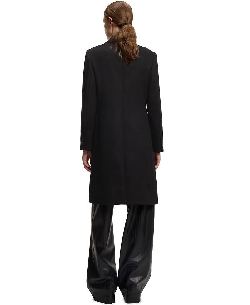 Boss by Hugo Women's Wool Regular-Fit Peak Lapels Coat