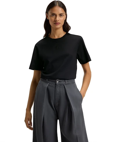 Boss by Hugo Boss Women's Mercerized-Cotton Rhinestone Double B T-Shirt