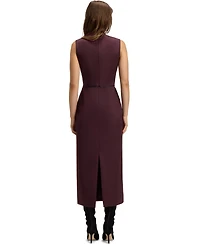 Boss by Hugo Women's Piped Waistband Virgin-Wool Dress