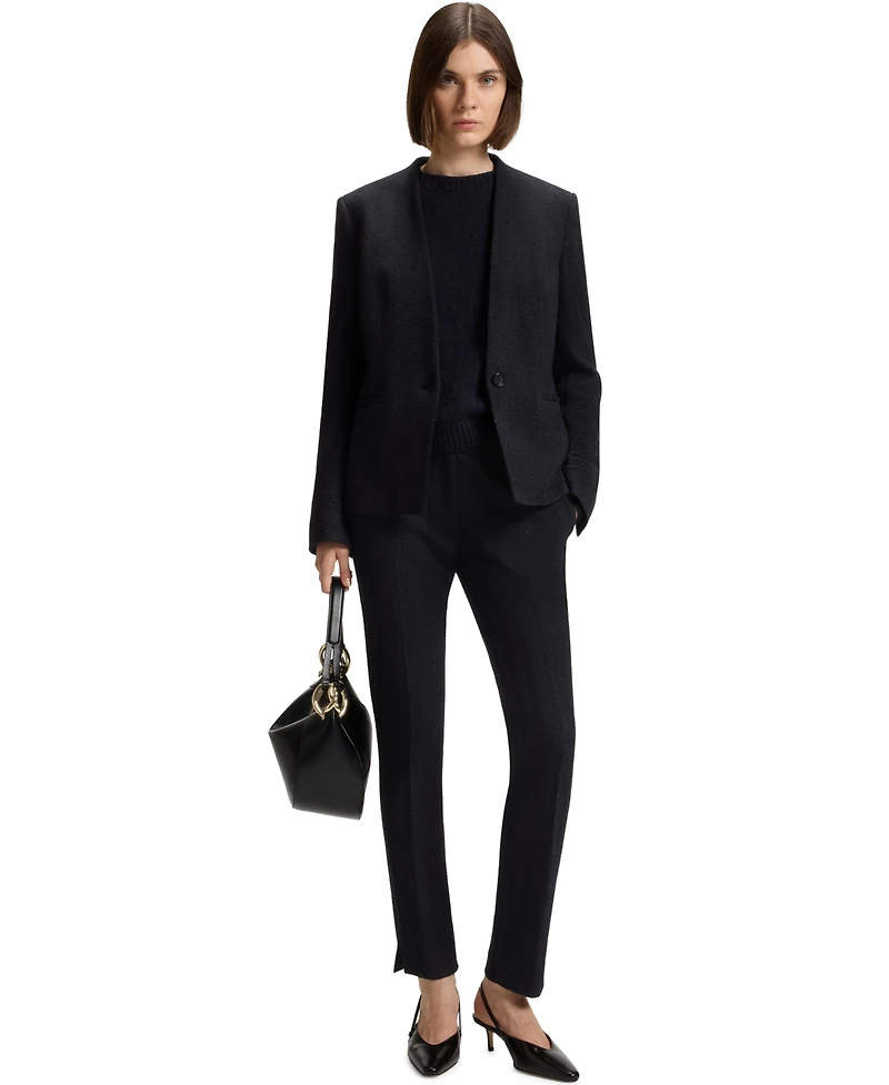 Boss by Hugo Women's Crease-Resistant Herringbone Regular-Fit Blazer