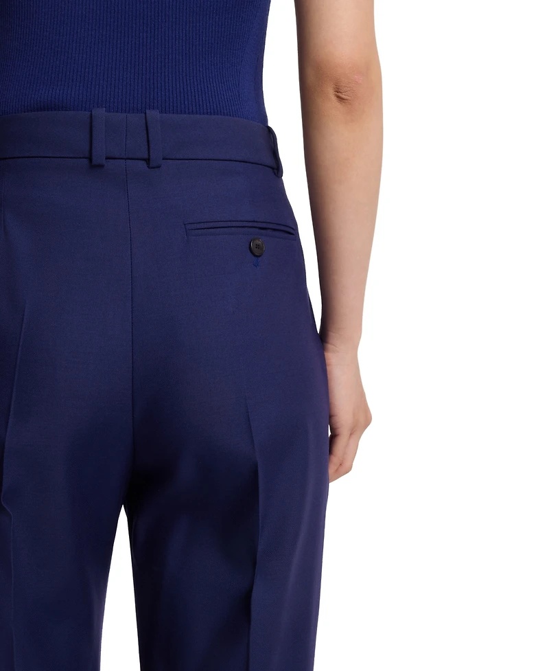 Boss by Hugo Women's Virgin-Wool Twill Flared-Leg Pants