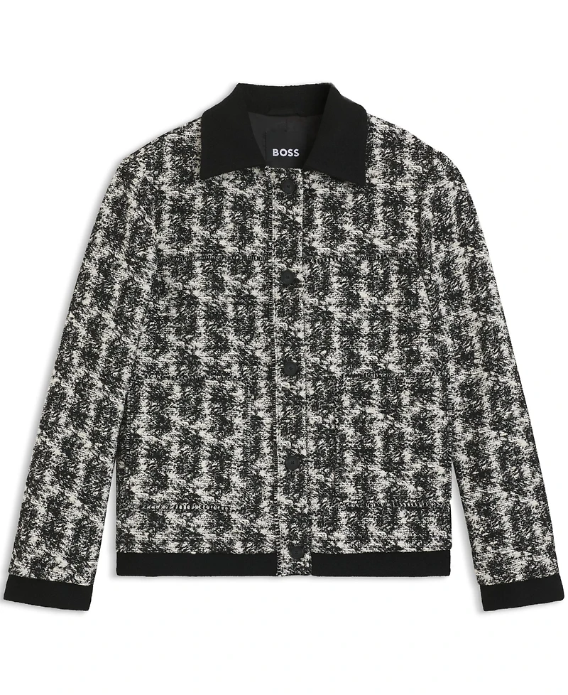Boss by Hugo Women's Patterned Feather Tweed Regular-Fit Jacket