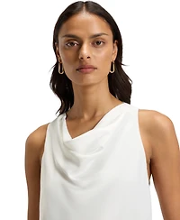 Boss by Hugo Boss Women's Satin Draped Neckline Sleeveless Top