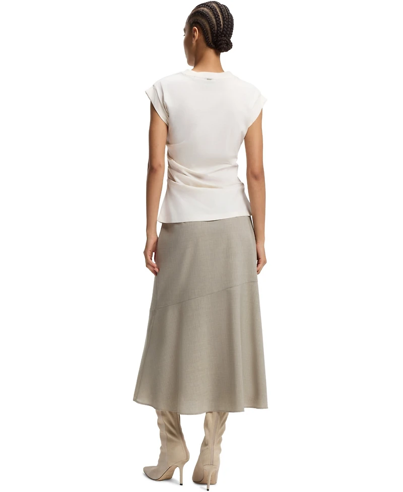 Boss by Hugo Women's Melange Virgin Wool A-Line Skirt