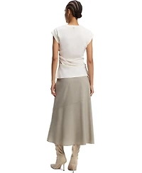 Boss by Hugo Women's Melange Virgin Wool A-Line Skirt
