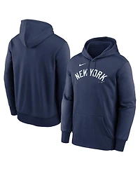 Nike Men's Navy New York Yankees Primary Wordmark Therma Hoodie