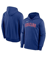 Nike Men's Royal Chicago Cubs Primary Wordmark Therma Hoodie