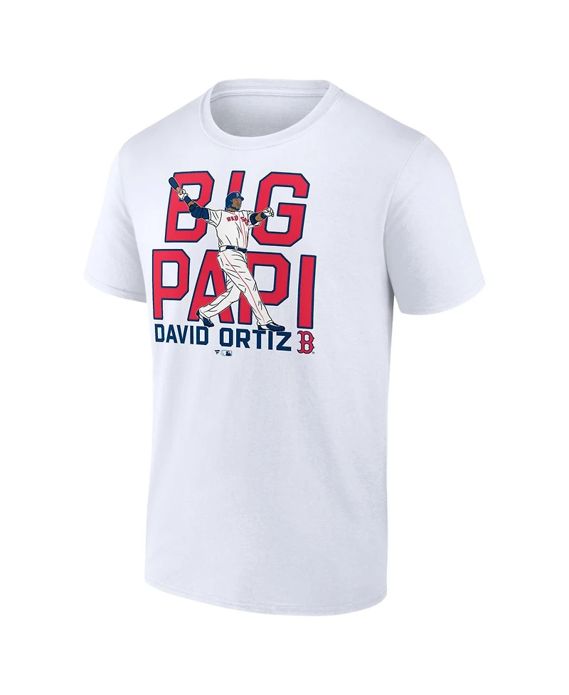 Fanatics Men's David Ortiz White Boston Red Sox Cooperstown Collection Player T-Shirt