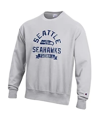 Champion Men's Heather Gray Seattle Seahawks Reverse Weave Fleece Pullover Sweatshirt