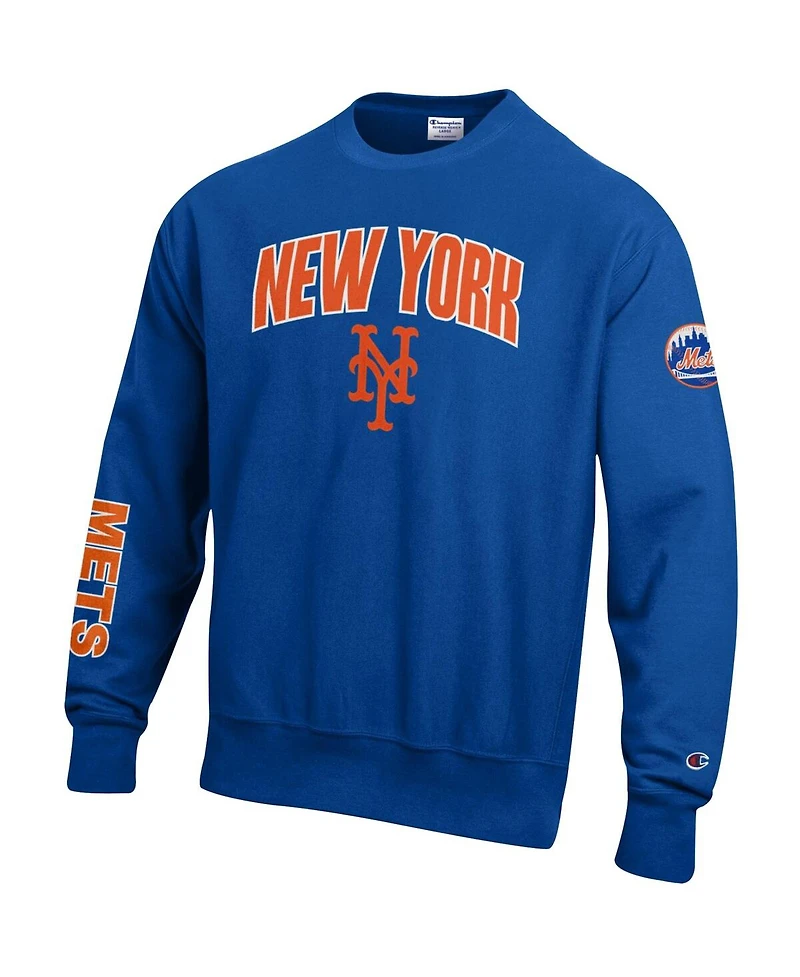 Champion Men's Royal New York Mets Reverse Weave Chenille Sweatshirt