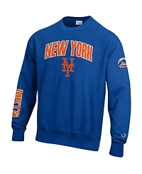 Champion Men's Royal New York Mets Reverse Weave Chenille Sweatshirt