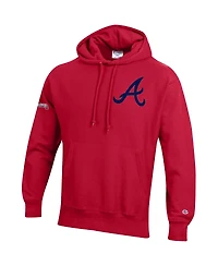 Champion Men's Scarlet Atlanta Braves Reverse Weave Chenille Hoodie