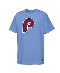 Mitchell & Ness Big Boys and Girls Light Blue Philadelphia Phillies Cooperstown Concession T-Shirt