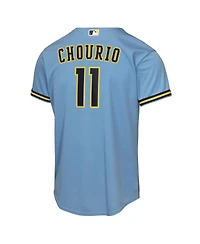 Nike Big Boys and Girls Jackson Chourio Light Blue Milwaukee Brewers Road Replica Jersey