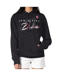 G-iii 4Her by Carl Banks Men's Black New Jersey Devils Shadow Logo Fleece Pullover Hoodie