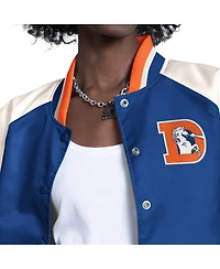 Starter Women's Blue/White Denver Broncos Raglan Blitz Full-Snap Varsity Jacket