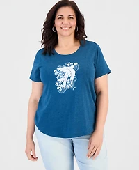 Style & Co Plus Short-Sleeve Graphic-Print T-Shirt, Macy's Exclusive