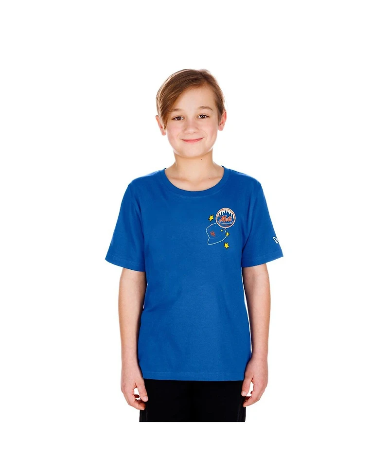 New Era Big Boys and Girls Royal New York Mets Stars Cap T-Shirt