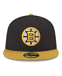 New Era Men's Black Boston Bruins Core Logo Two-Tone 59FIFTY Fitted Hat