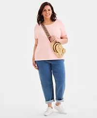 Style & Co Plus Printed Short-Sleeve T-Shirt, Macy's Exclusive