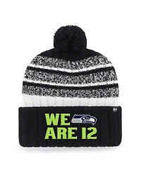 '47 Brand Men's Black Seattle Seahawks Local Cuffed Knit Hat with Pom