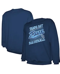 Stitches Men's Navy Tampa Bay Rays Lightweight Crew Sweatshirt