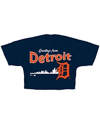 Fanatics Women's Navy Detroit Tigers Skyline Crop T-Shirt