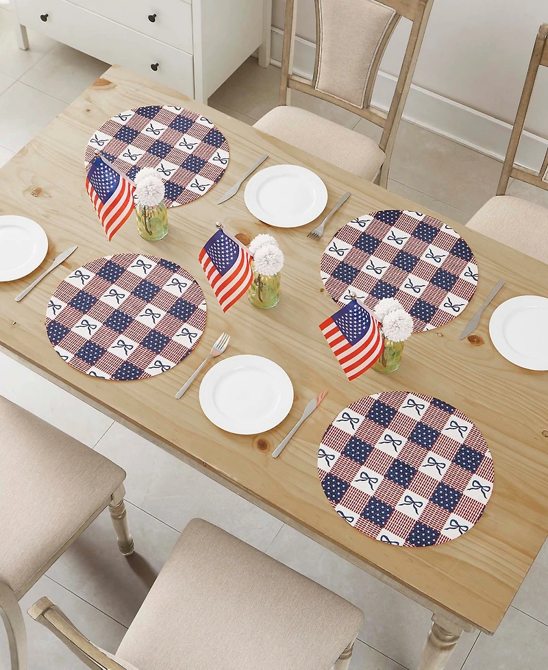 Avanti Celebration Woven Braided Round Placemats, Set of 4
