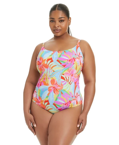 Bleu by Rod Beattie Plus Bellissimo Scoop Neck One Piece Swimsuit