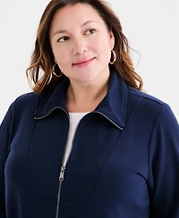 Style & Co Plus Luxsoft French Terry Zip Jacket, Macy's Exclusive