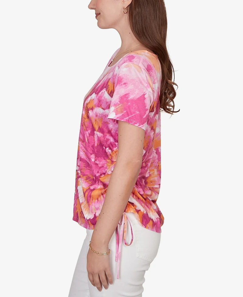 Ruby Rd. Petite Bold Watercolor Floral Knit T-shirt
