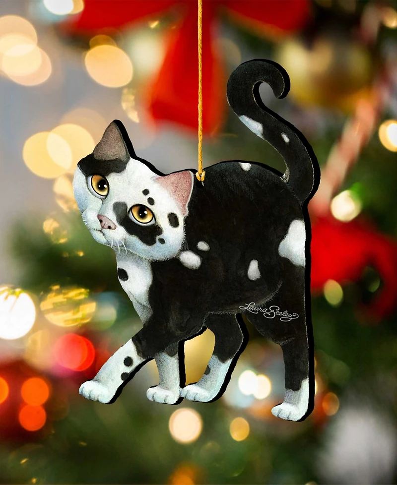 Designocracy Cookie and Creme Cat Holiday Ornaments, Set of 2