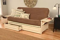 Kodiak Phoenix Frame/Antique White Finish/Marmont Mocha Mattress/Storage Drawers