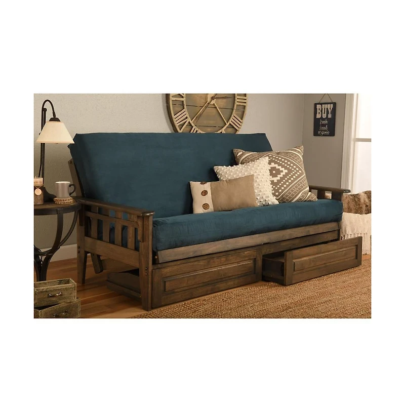 Kodiak Tucson Frame-Rustic Walnut Finish-Suede Mattress