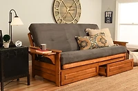 Kodiak Phoenix Frame-Barbados Finish-Suede Mattress-Storage Drawers